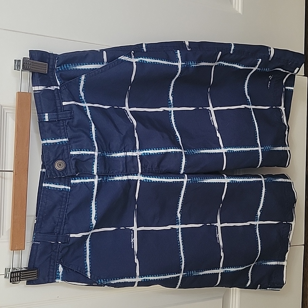 2 FOR💲1️⃣ ZeroXposur Swim Trunks Board Shorts Youth Large 14/16 Blue Plaid